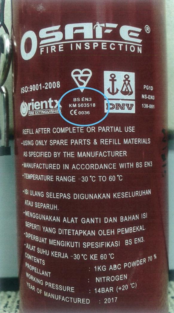 Red Fire Extinguisher Label