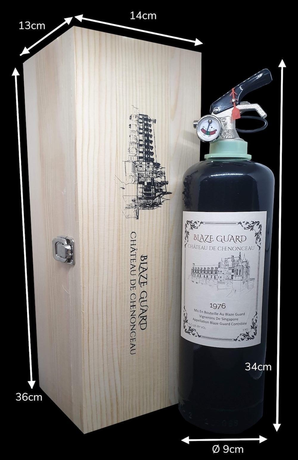 Red Wine Bottle Fire Extinguisher - Dimensions