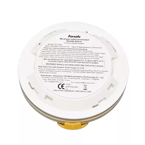 SD01 Interlink Smoke Alarm (Back)